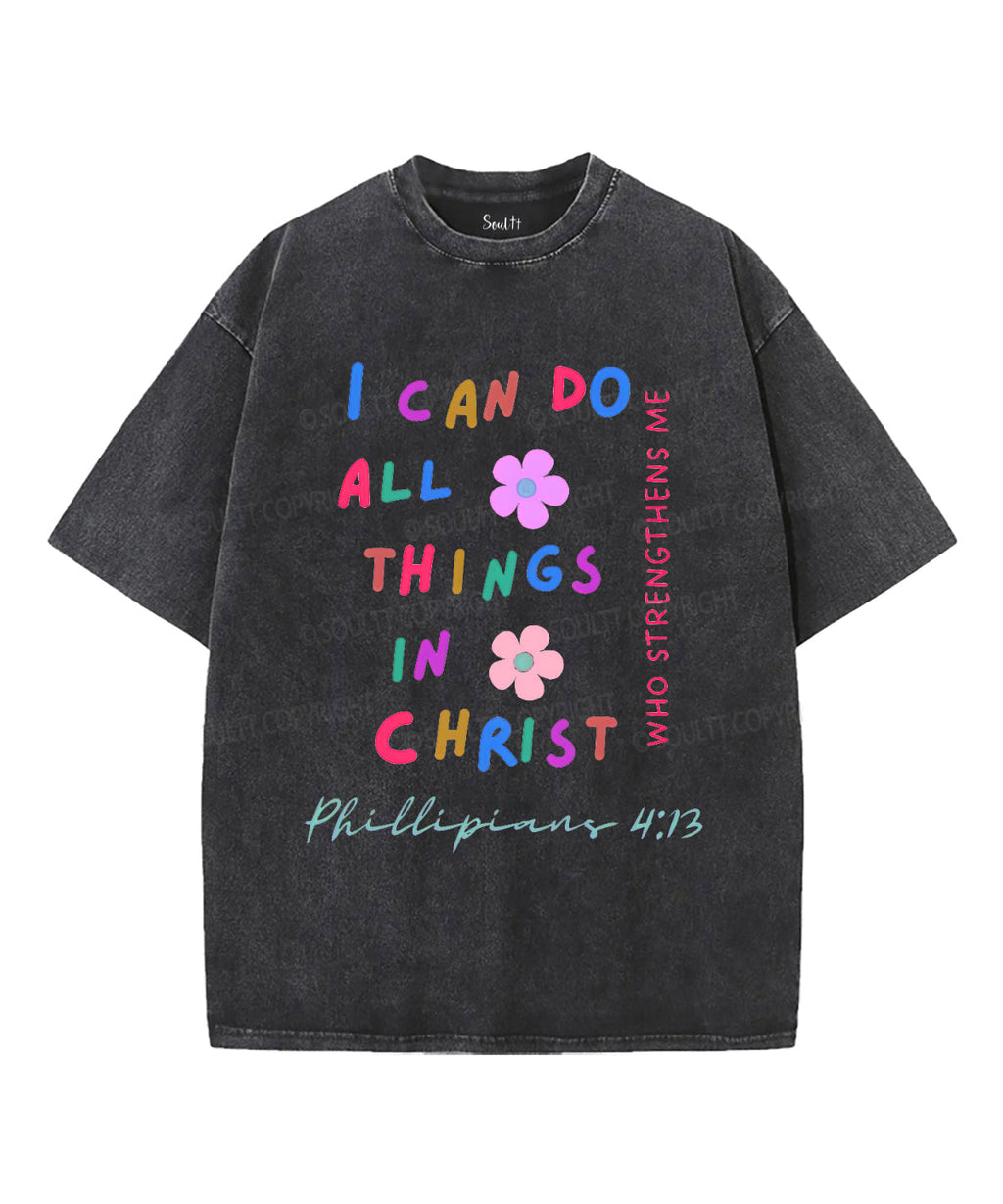 I Can Do All Things Unisex Washed Christian T-shirt Hoodie, Sweatshirt | CiraTrend.com (Image 1)