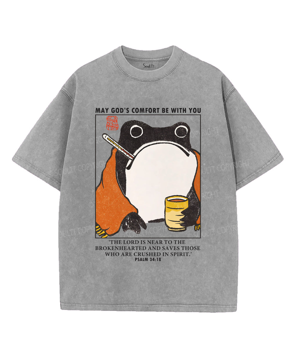 May God's Comfort Be With You Unisex Washed Christian T-shirt Hoodie, Sweatshirt | CiraTrend.com (Image 3)