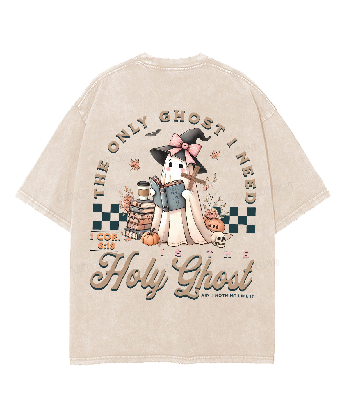 The Only Ghost I Need Holy Ghost Double Sided Unisex Washed Christian T-shirt Hoodie, Sweatshirt | CiraTrend.com (Image 4)