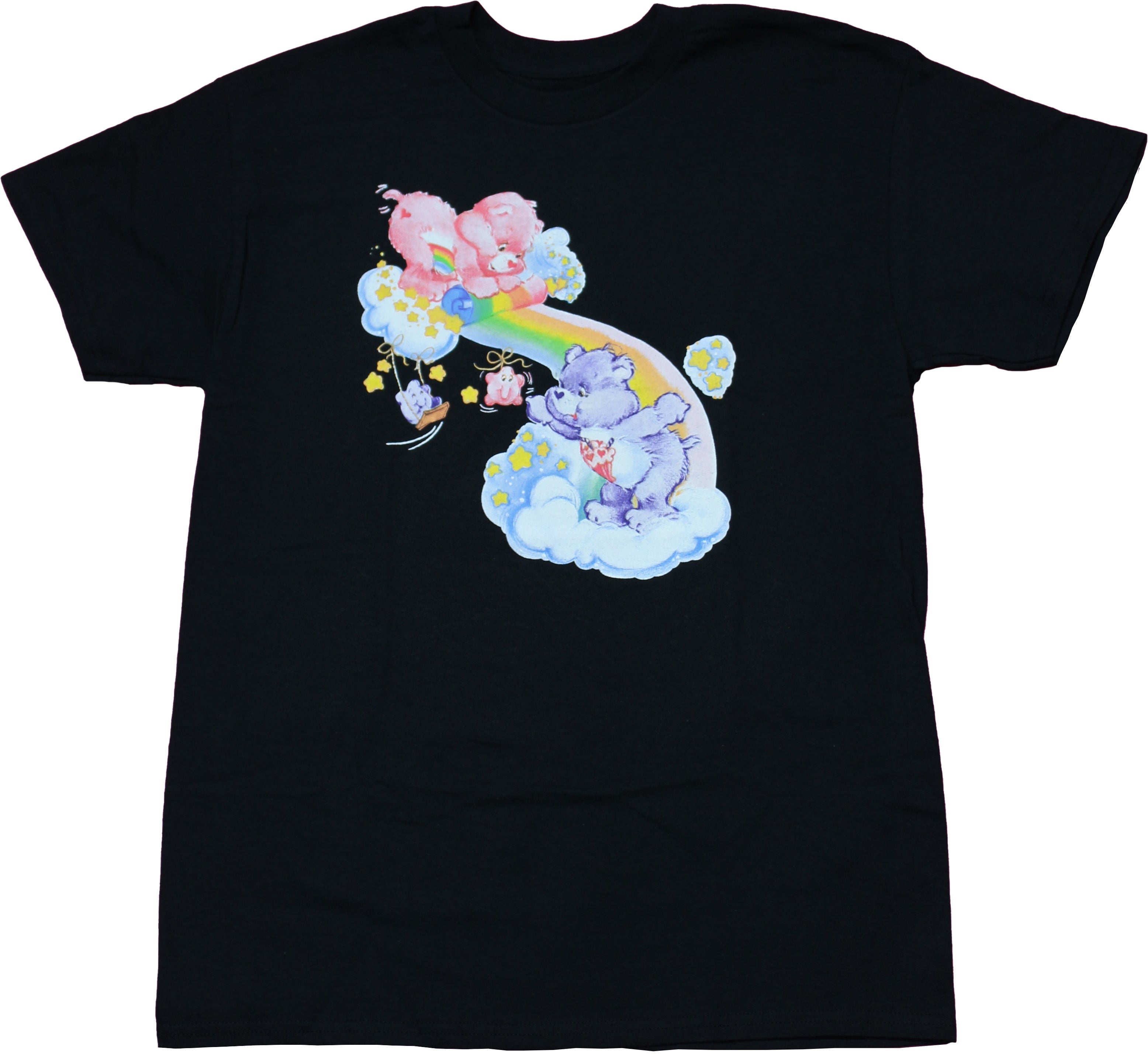 Care Bears Mens T-Shirt - Cheer Bear & Share Bear Rainbow Play Hoodie, Sweatshirt | CiraTrend.com
