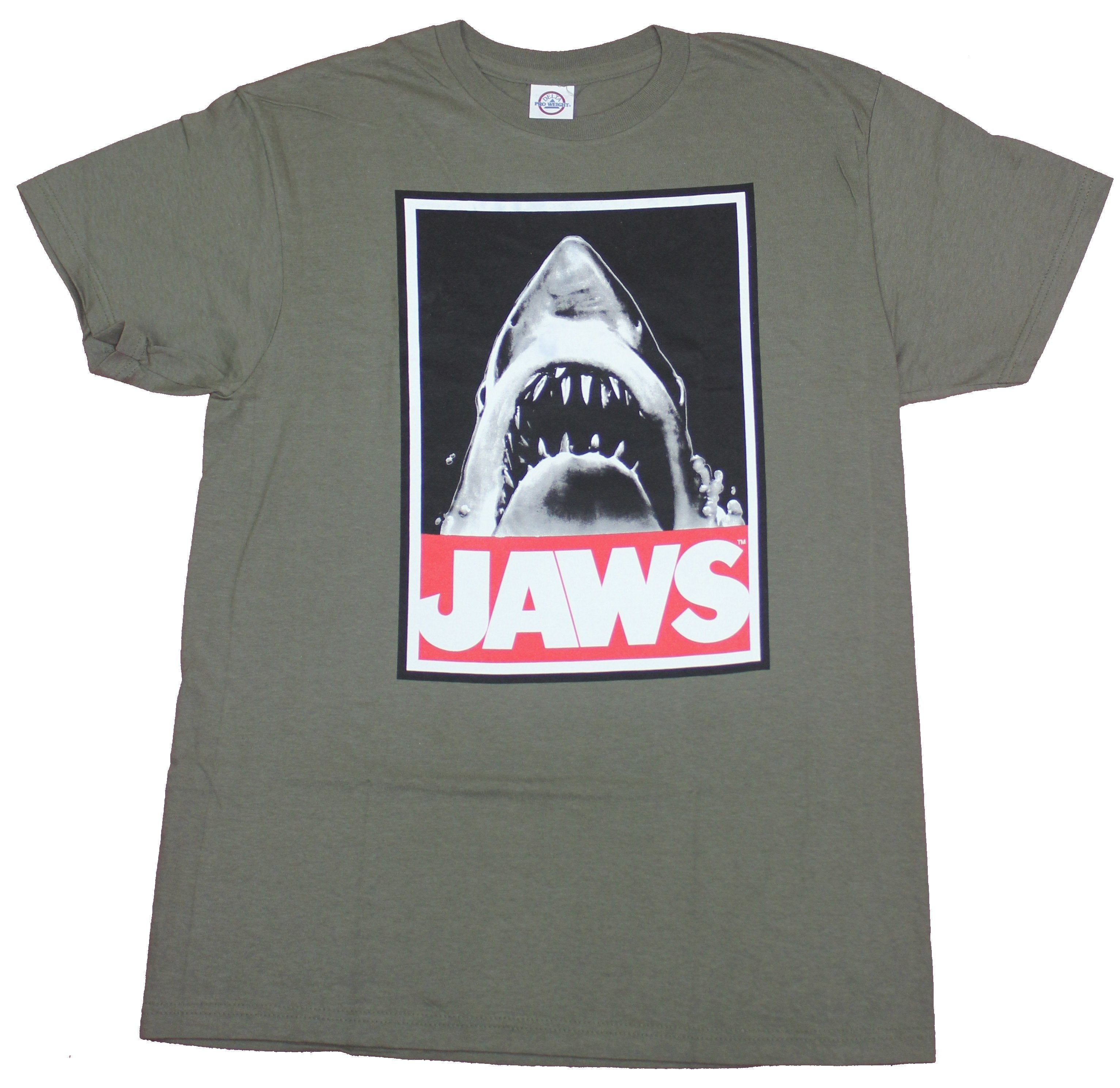 Jaws Mens T-Shirt- Big Mouth Shark Over Red Name Image Style009 Hoodie, Sweatshirt | CiraTrend.com