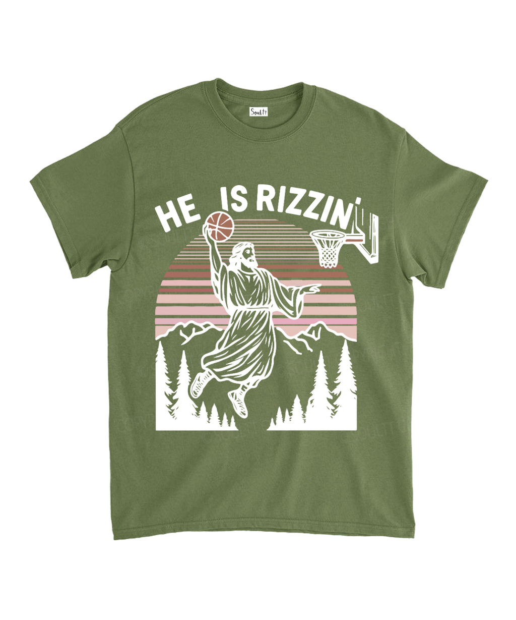 He Is Rizzin' Unisex Cotton Christian T-Shirt Hoodie, Sweatshirt | CiraTrend.com (Image 5)