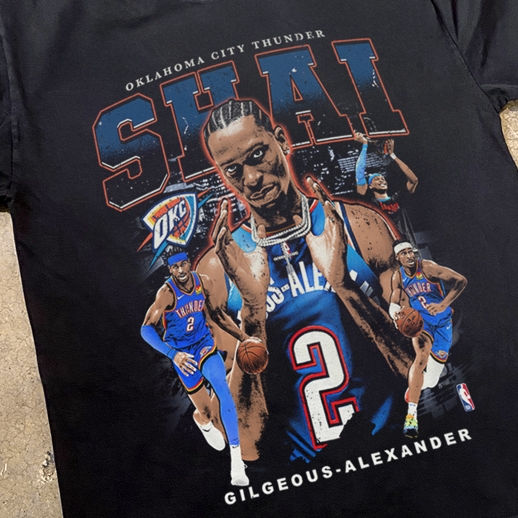 2025 SHAI G.A. 'THUNDER' FINALS HEAVY FADED BLACK T-SHIRT Hoodie, Sweatshirt | CiraTrend.com (Image 3)
