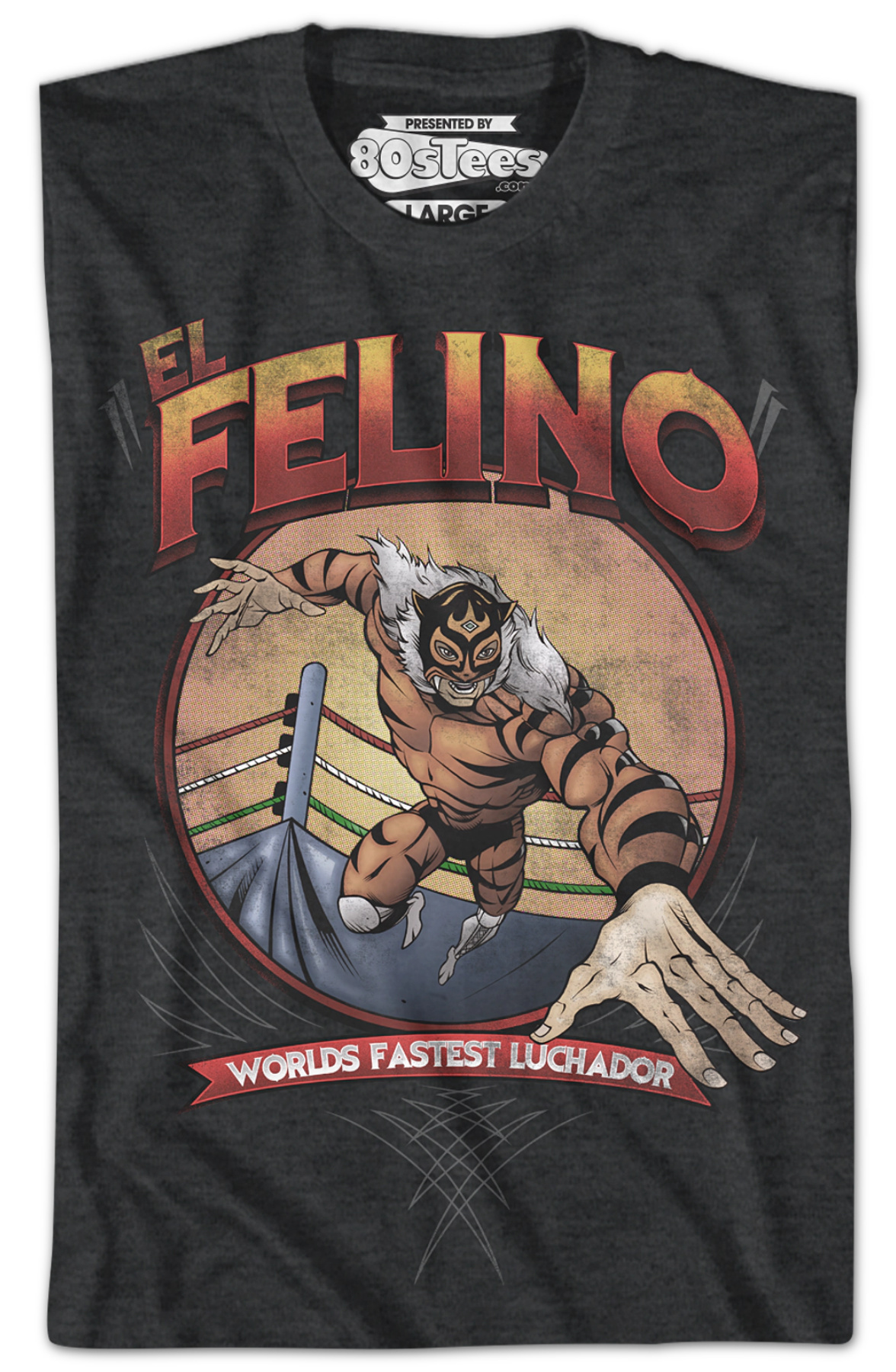 El Felino Luchador T-Shirt Hoodie, Sweatshirt | CiraTrend.com (Image 2)