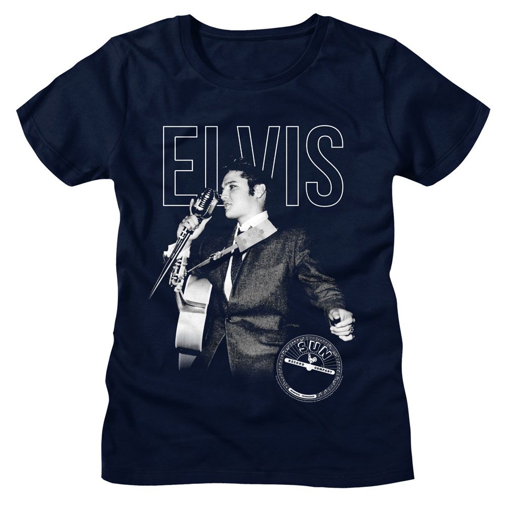 Elvis Presley - Elvis On The Mic Womens T-Shirt Hoodie, Sweatshirt | CiraTrend.com