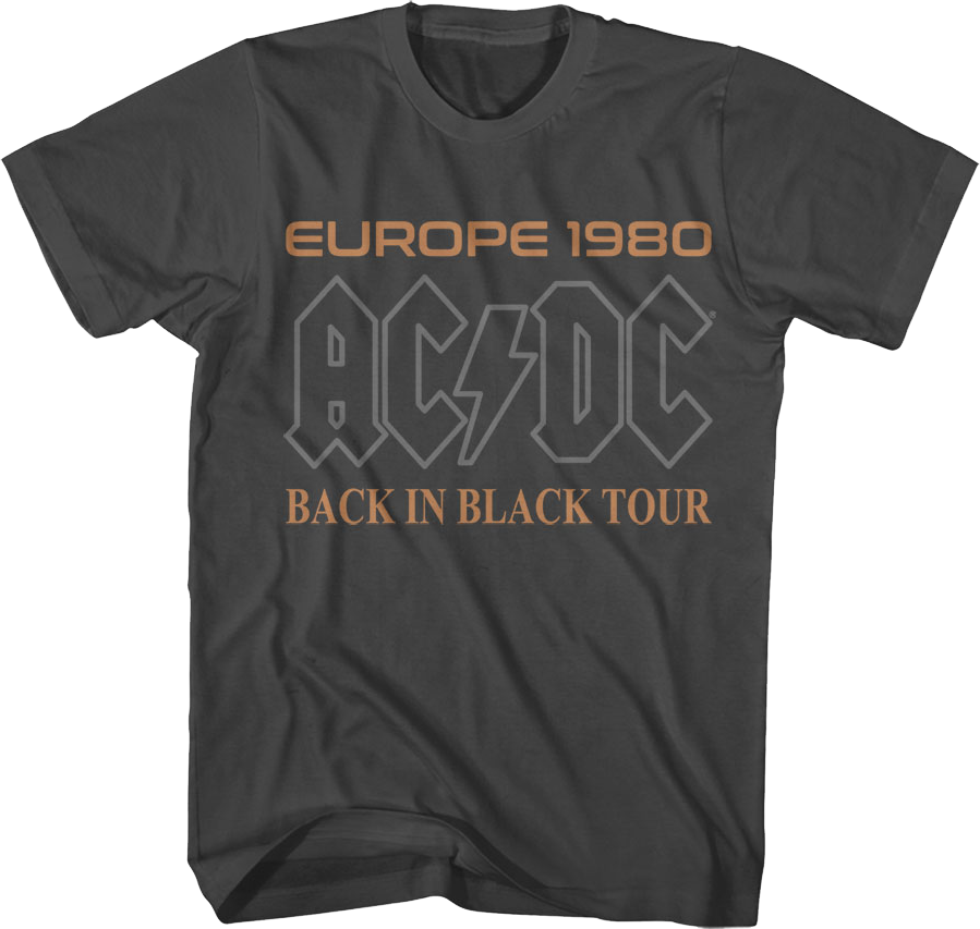 Europe 1980 Back In Black Tour ACDC T-Shirt Hoodie, Sweatshirt | CiraTrend.com (Image 1)