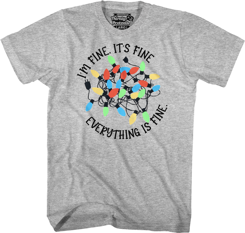 Everything Is Fine Christmas Lights T-Shirt Hoodie, Sweatshirt | CiraTrend.com (Image 3)