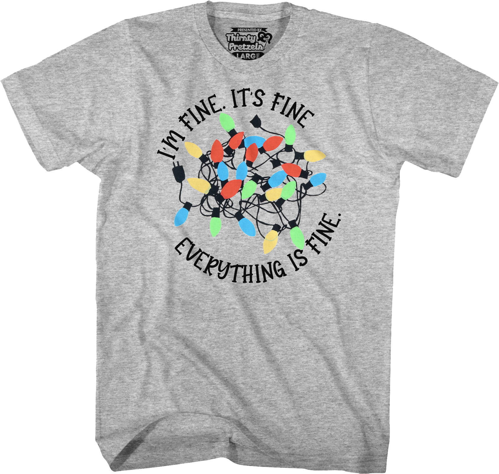 Everything Is Fine Christmas Lights T-Shirt Hoodie, Sweatshirt | CiraTrend.com (Image 3)
