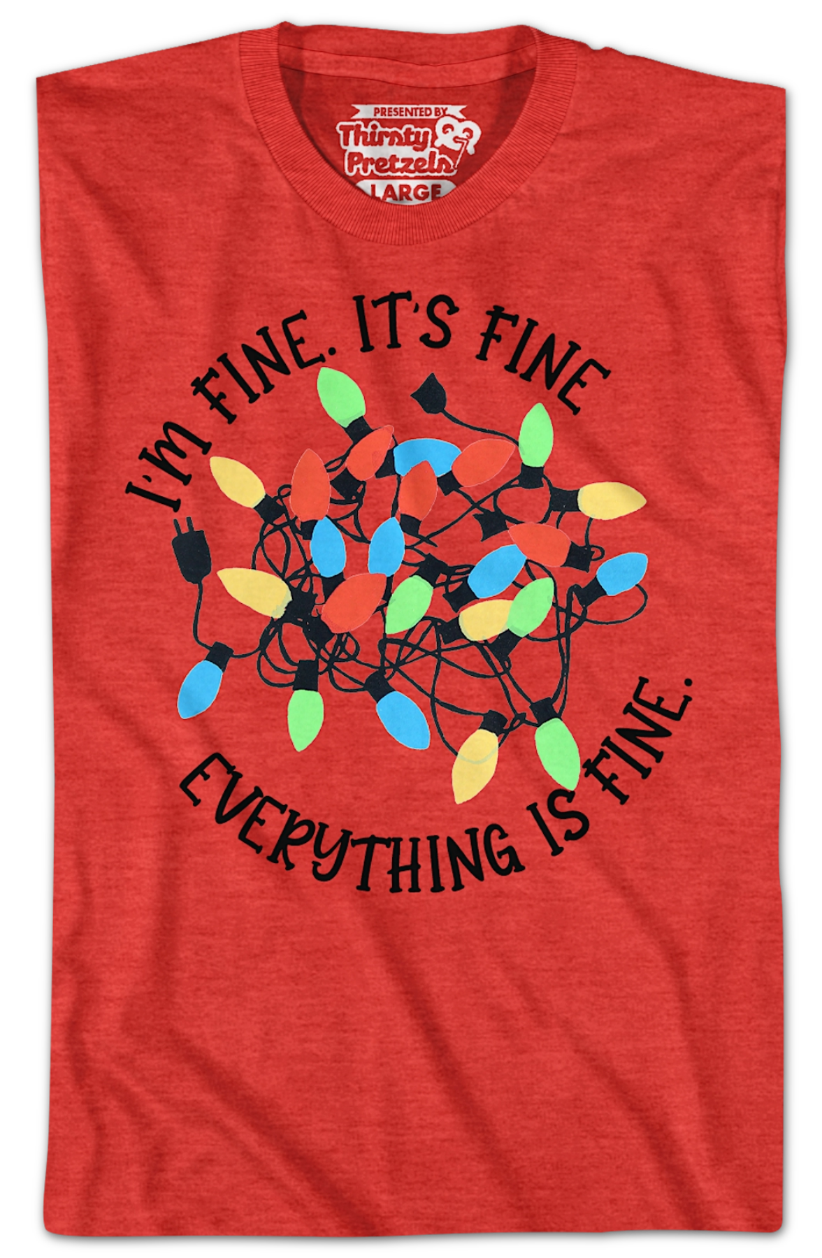 Everything Is Fine Christmas Lights T-Shirt Hoodie, Sweatshirt | CiraTrend.com (Image 2)