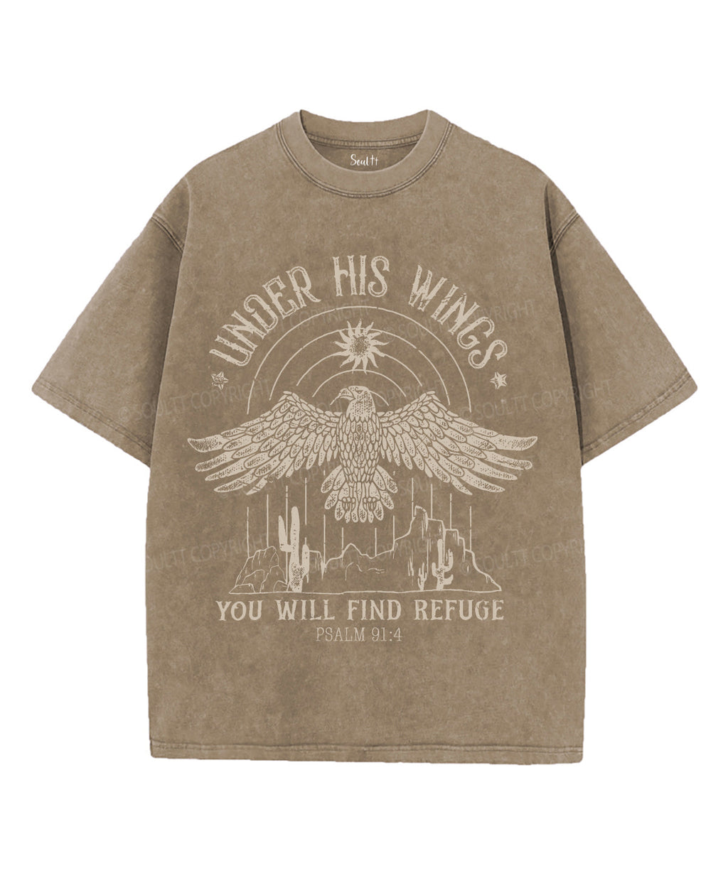 Under His Wings Unisex Washed Christian T-shirt Hoodie, Sweatshirt | CiraTrend.com (Image 5)