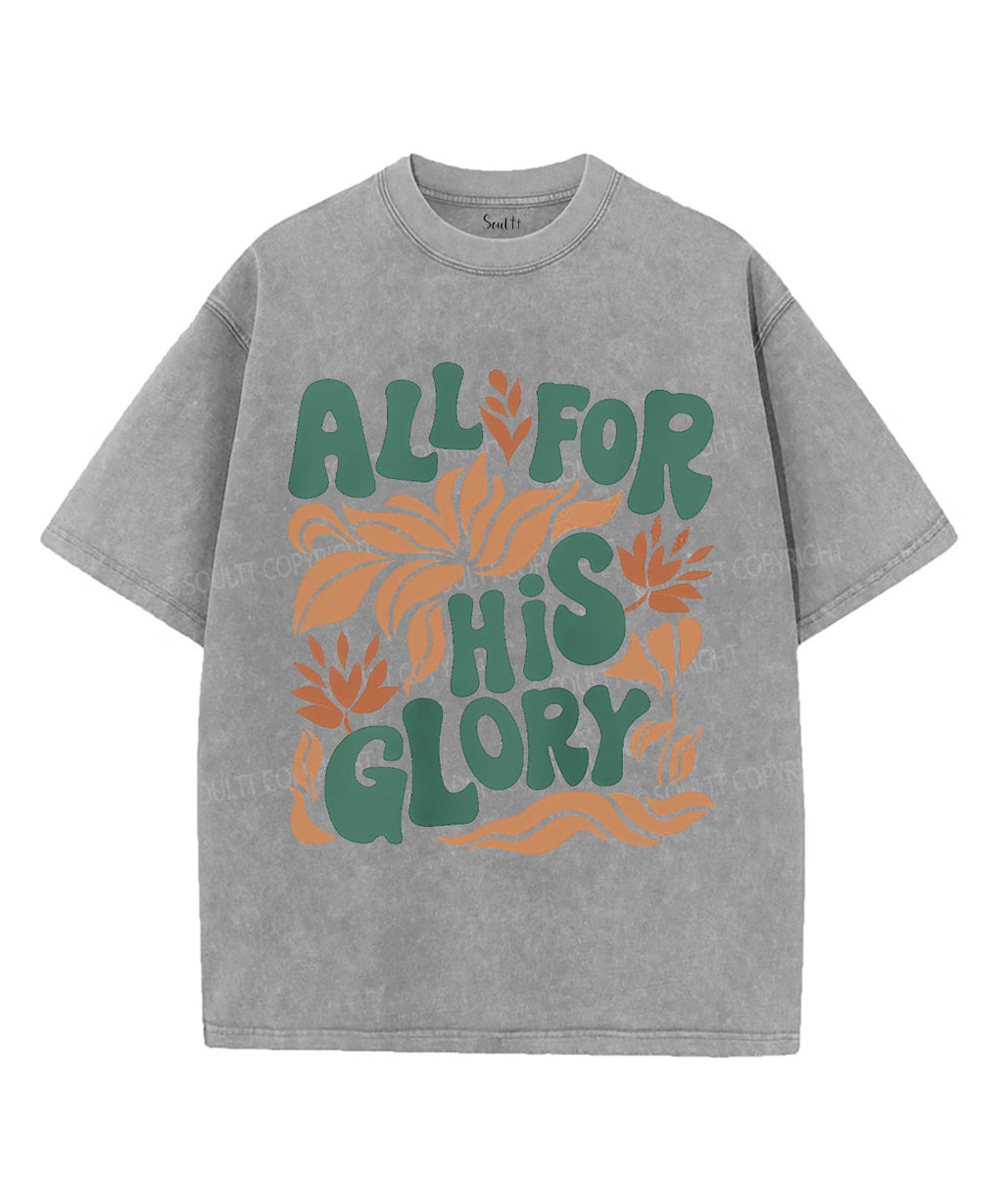 All For His Glory Unisex Washed Christian T-shirt Hoodie, Sweatshirt | CiraTrend.com (Image 2)