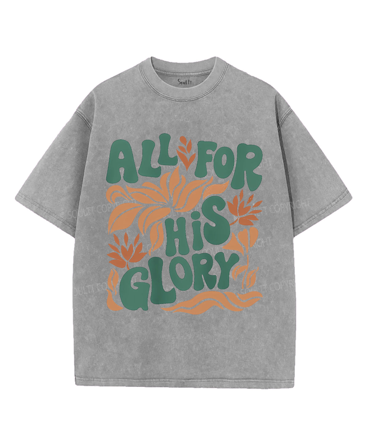 All For His Glory Unisex Washed Christian T-shirt Hoodie, Sweatshirt | CiraTrend.com (Image 2)