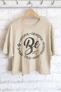 Be Mindful Be Grateful Graphic Long Crop Top
