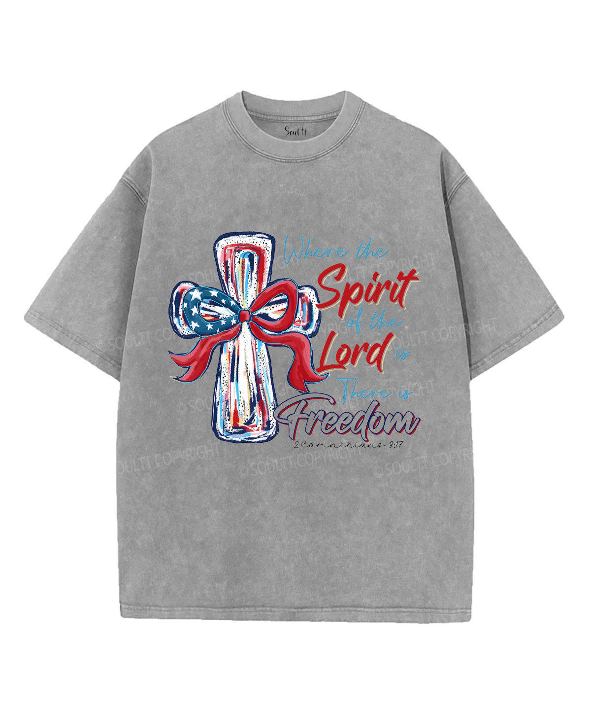 Spirit of the Lord Unisex Washed Christian T-shirt Hoodie, Sweatshirt | CiraTrend.com (Image 2)