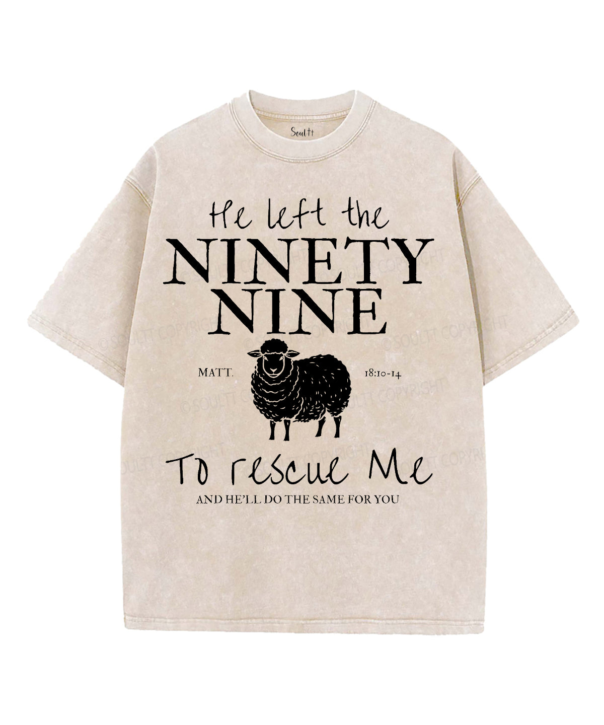 Ninety Nine Unisex Washed Christian T-shirt Hoodie, Sweatshirt | CiraTrend.com (Image 3)