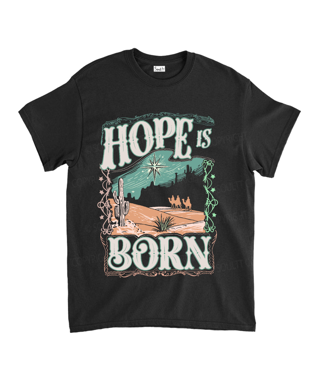 Hope Is Born Unisex Cotton Christian T-Shirt Hoodie, Sweatshirt | CiraTrend.com (Image 1)