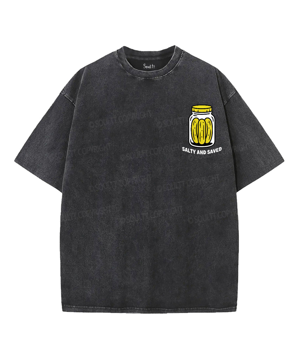 Salty And Saved Double Sided Unisex Washed Christian T-shirt Style007 Hoodie, Sweatshirt | CiraTrend.com (Image 4)