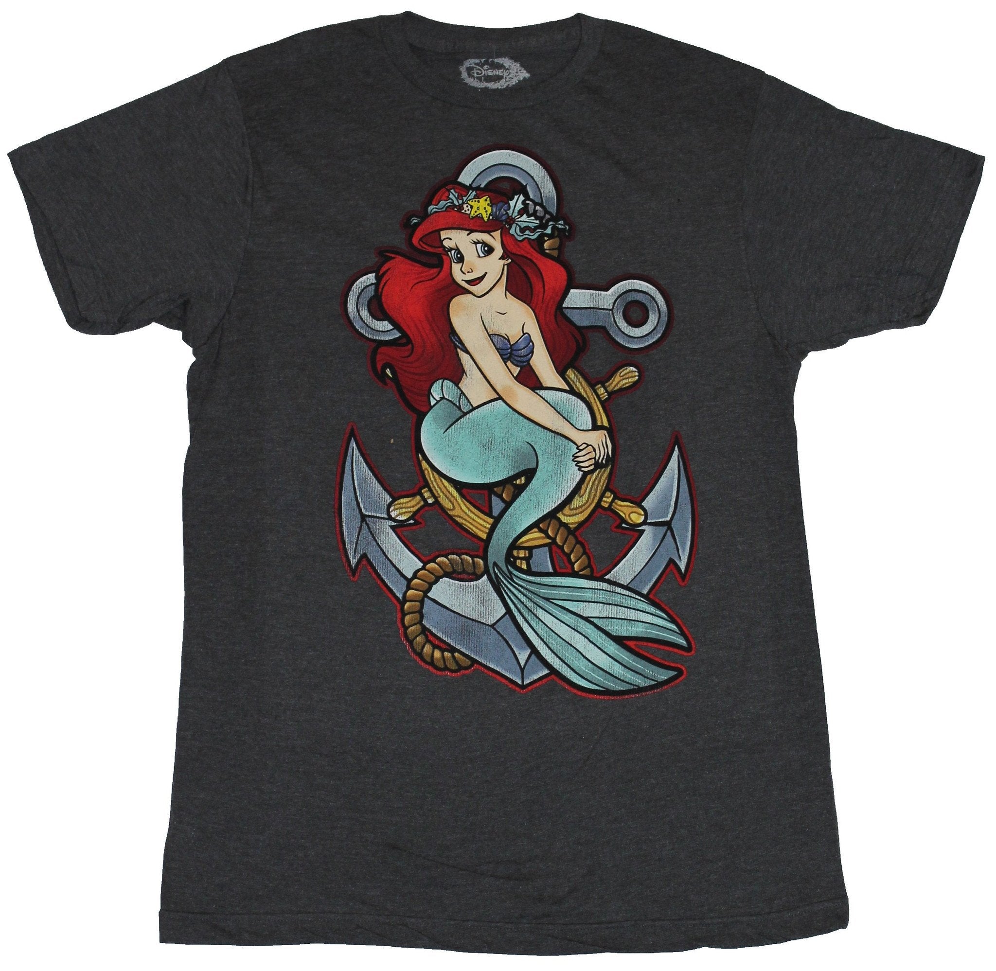 The Little Mermaid Mens T-Shirt - Ariel Colorful Image on Anchor Hoodie, Sweatshirt | CiraTrend.com