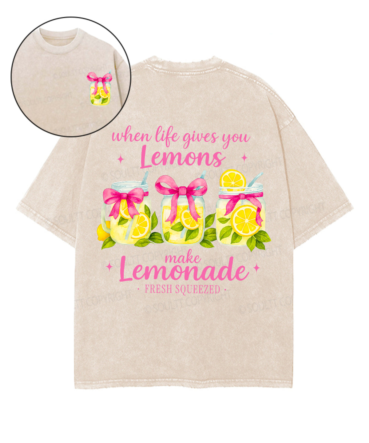 When life gives you Lemons Double Sided Unisex Washed Christian T-shirt Hoodie, Sweatshirt | CiraTrend.com (Image 1)
