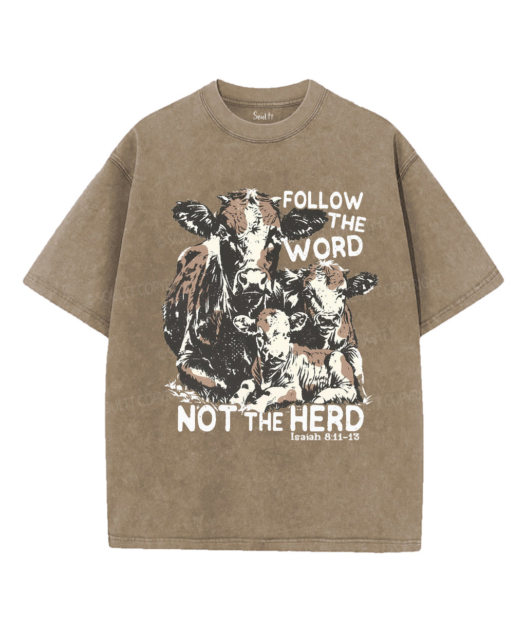 Follow The Word Not The Herd Unisex Washed Christian T-shirt Hoodie, Sweatshirt | CiraTrend.com (Image 1)