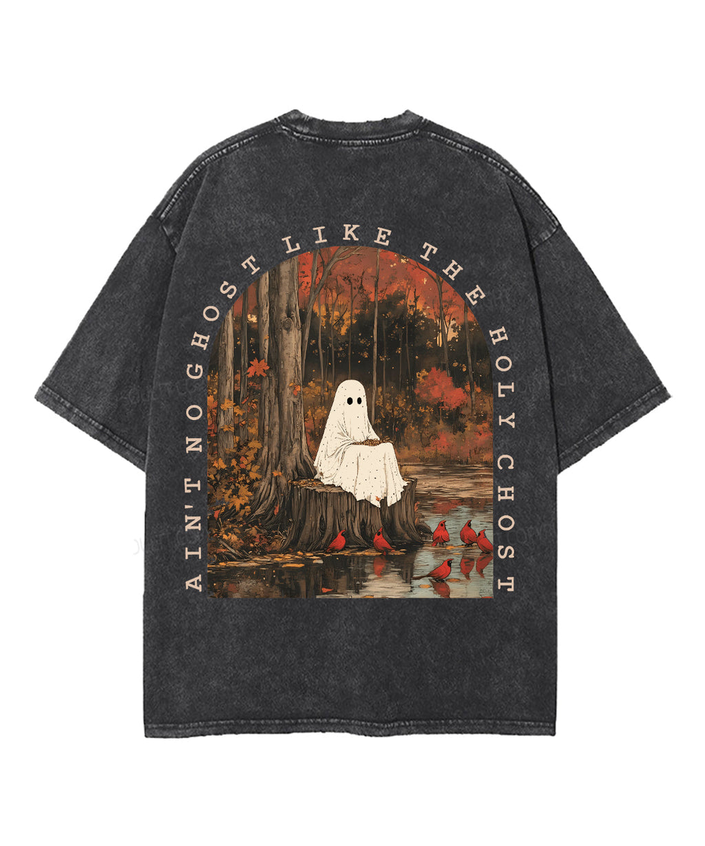 Ain't No Ghost Like The Holy Ghost Double Sided Unisex Washed Christian T-shirt Style001 Hoodie, Sweatshirt (Image 4)