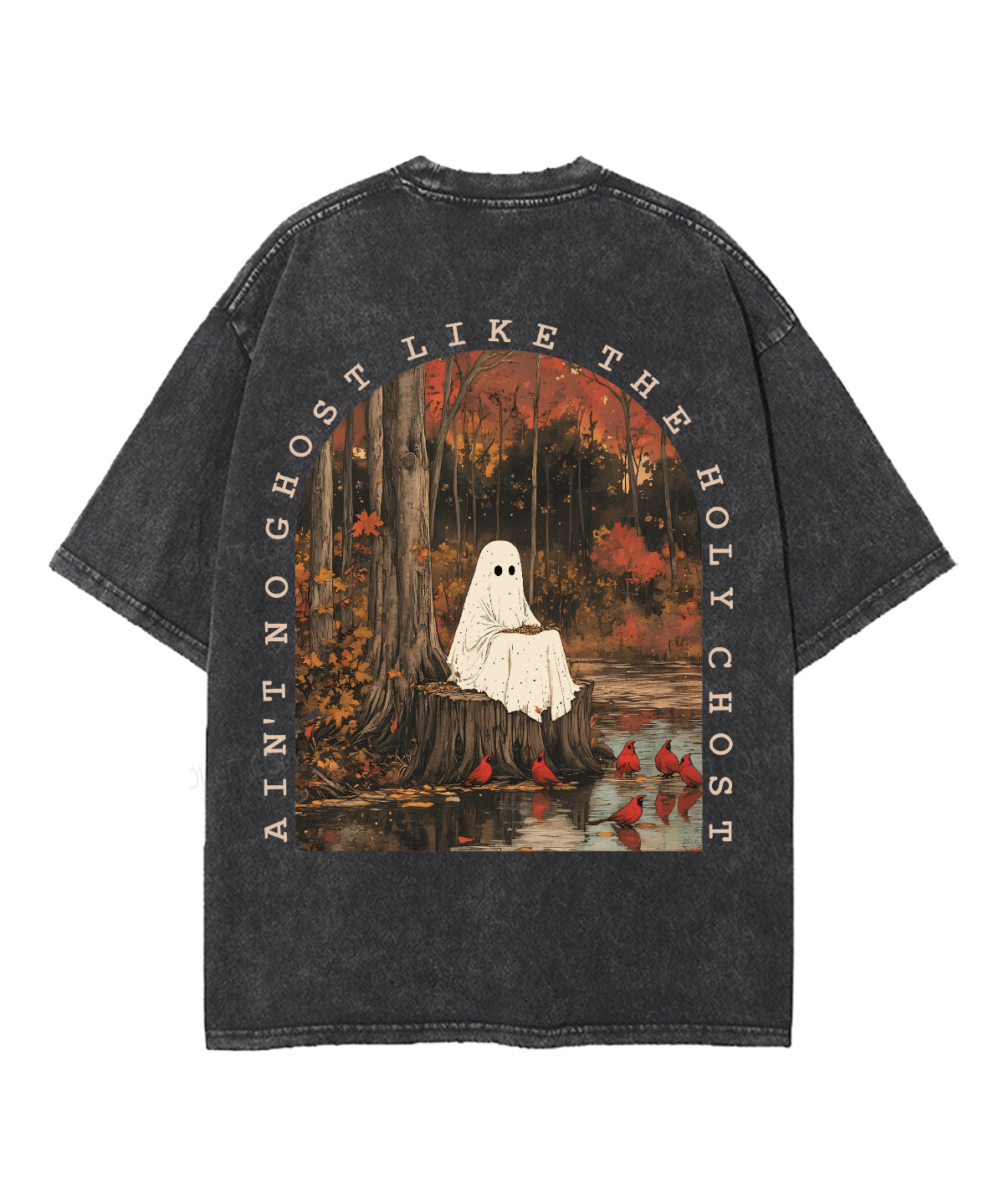 Ain't No Ghost Like The Holy Ghost Double Sided Unisex Washed Christian T-shirt Style001 Hoodie, Sweatshirt (Image 4)