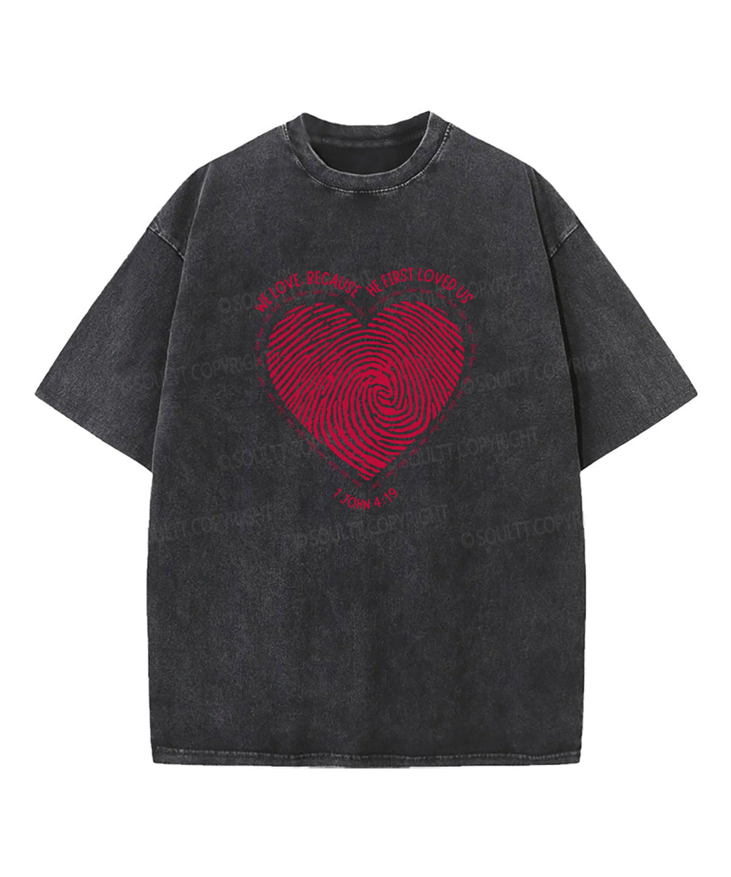 Becuse He First Love Us Washed Christian T-shirt Hoodie, Sweatshirt | CiraTrend.com (Image 2)