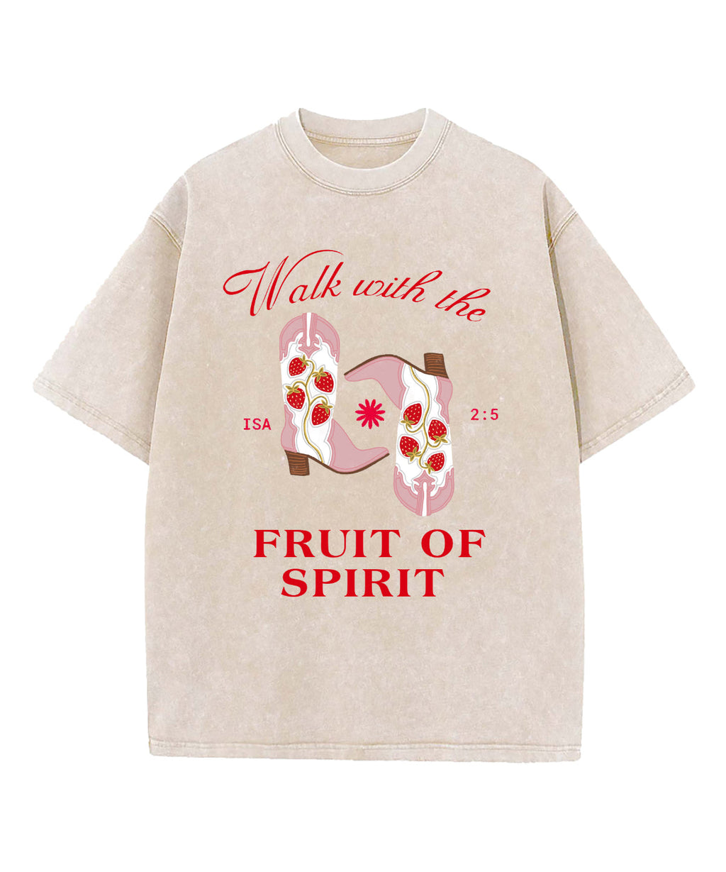 Walk With The Fruit Of Spirit Washed Christian T-shirt Hoodie, Sweatshirt | CiraTrend.com (Image 4)