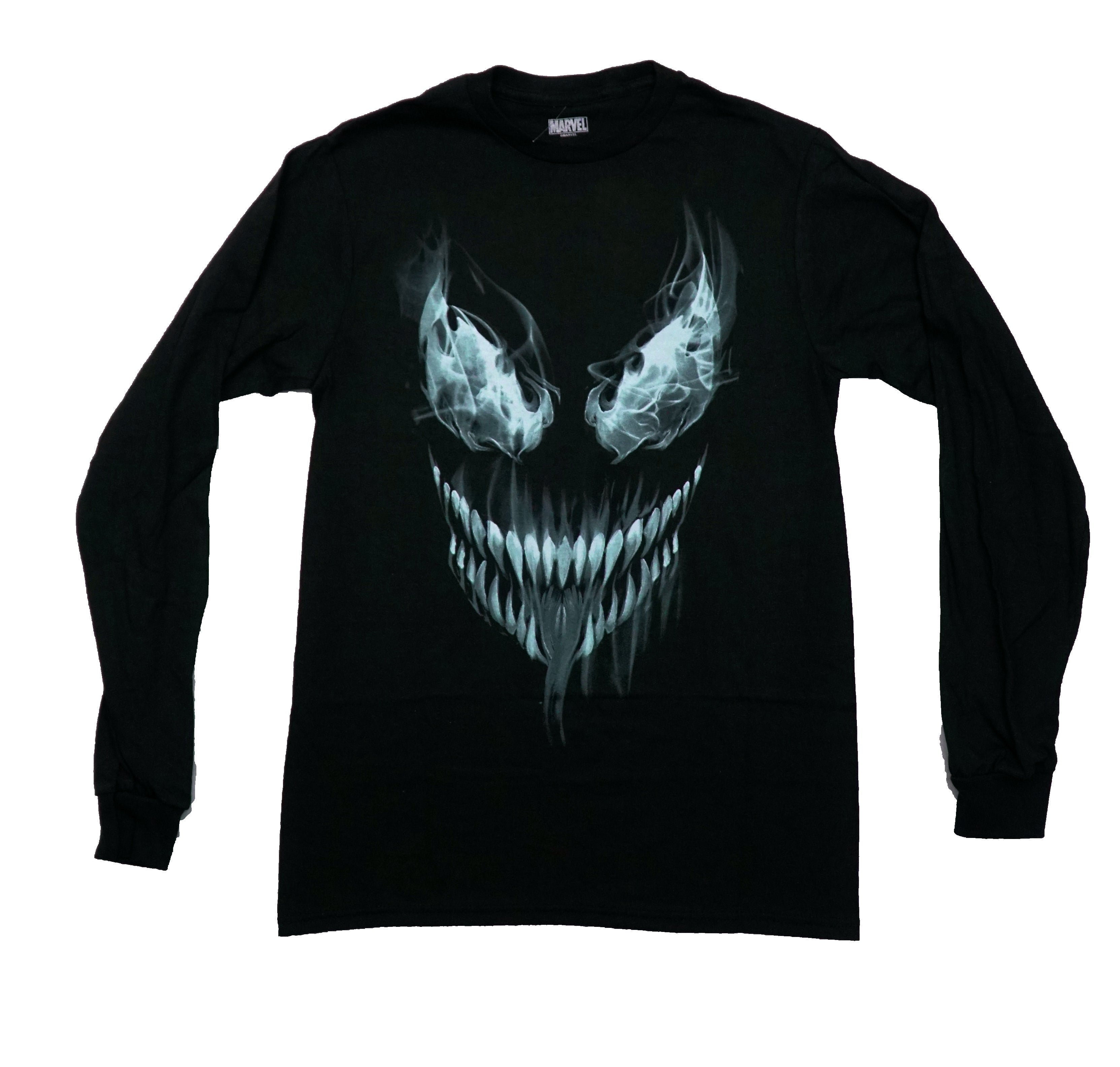 Venom Mens Long Sleeve T-Shirt - Smokey Ghost Face Image Hoodie, Sweatshirt | CiraTrend.com