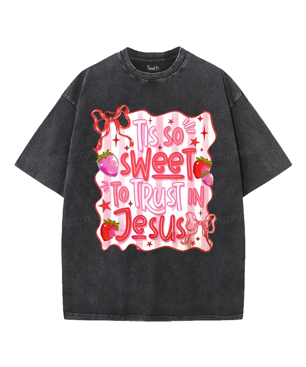 Sweet To Trust In Jesus Unisex Washed Christian T-shirt Hoodie, Sweatshirt | CiraTrend.com (Image 1)