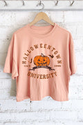 Halloween Town Graphic Long Crop Top