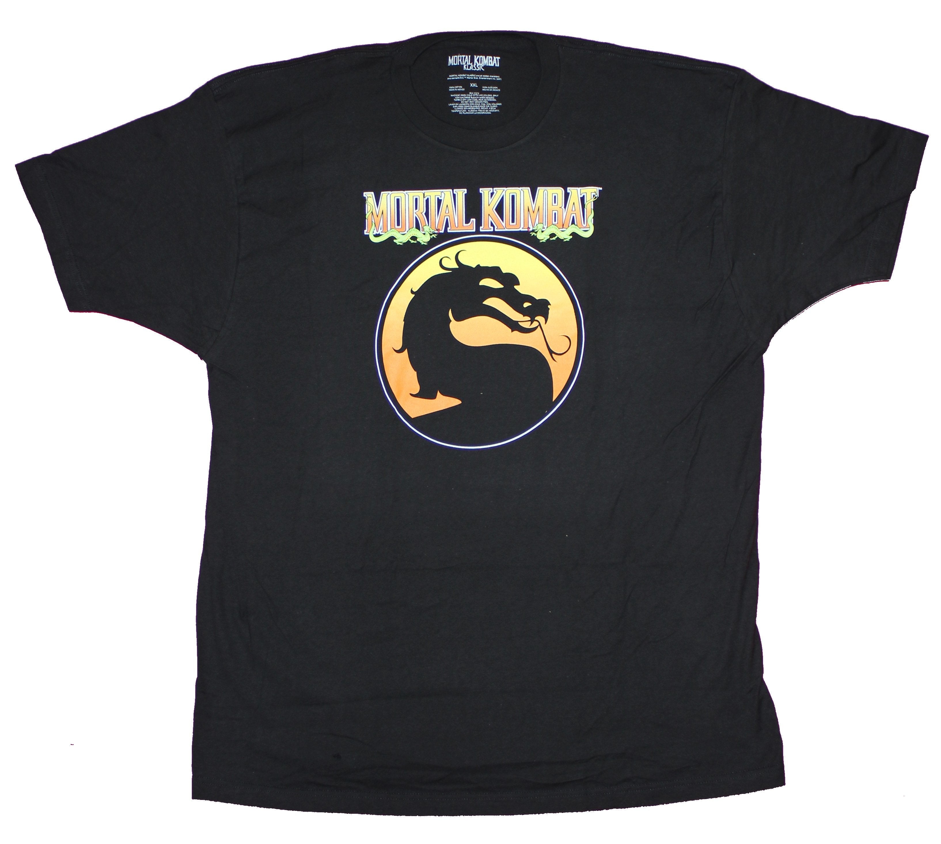Mortal Kombat Mens T-Shirt  - Classic Yellow Orange Fade Logo Under Name Hoodie, Sweatshirt | CiraTrend.com
