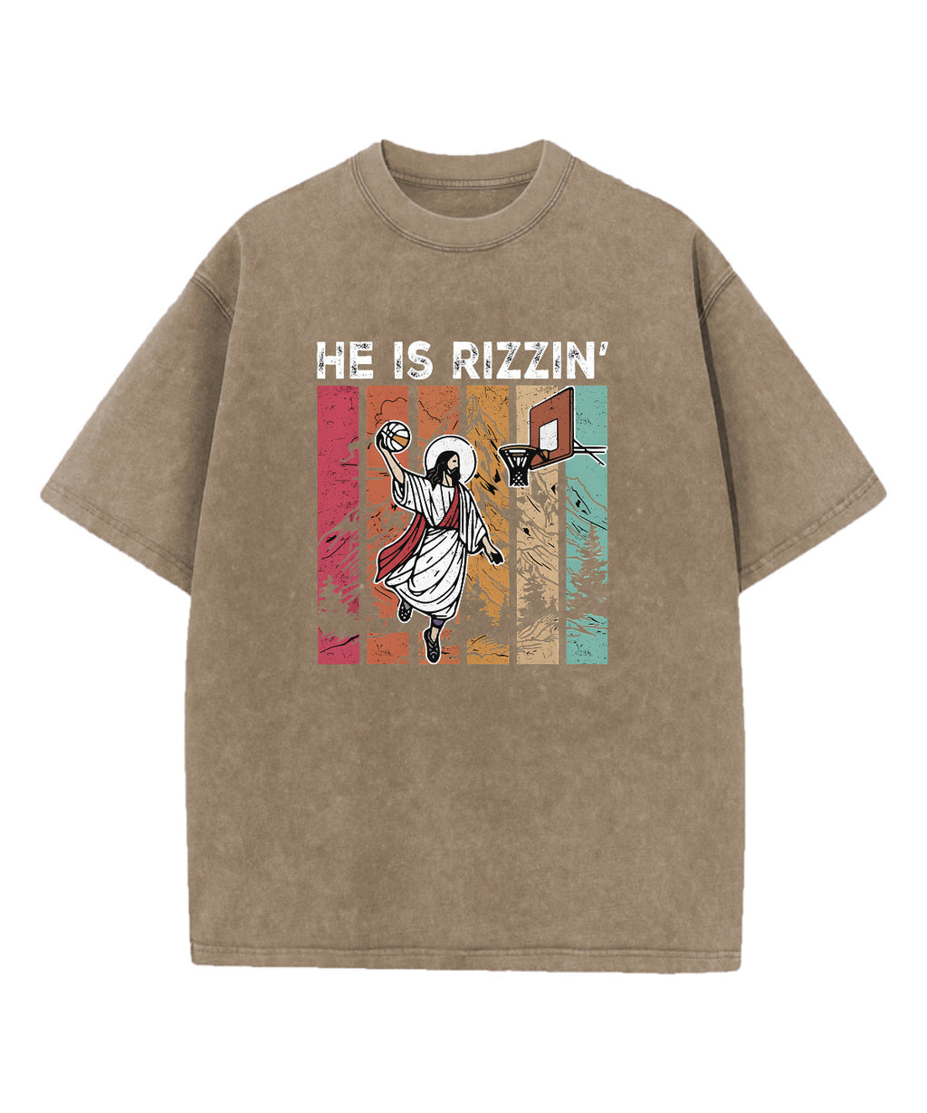 He is Rizzin' Washed Christian T-shirt Hoodie, Sweatshirt | CiraTrend.com (Image 5)