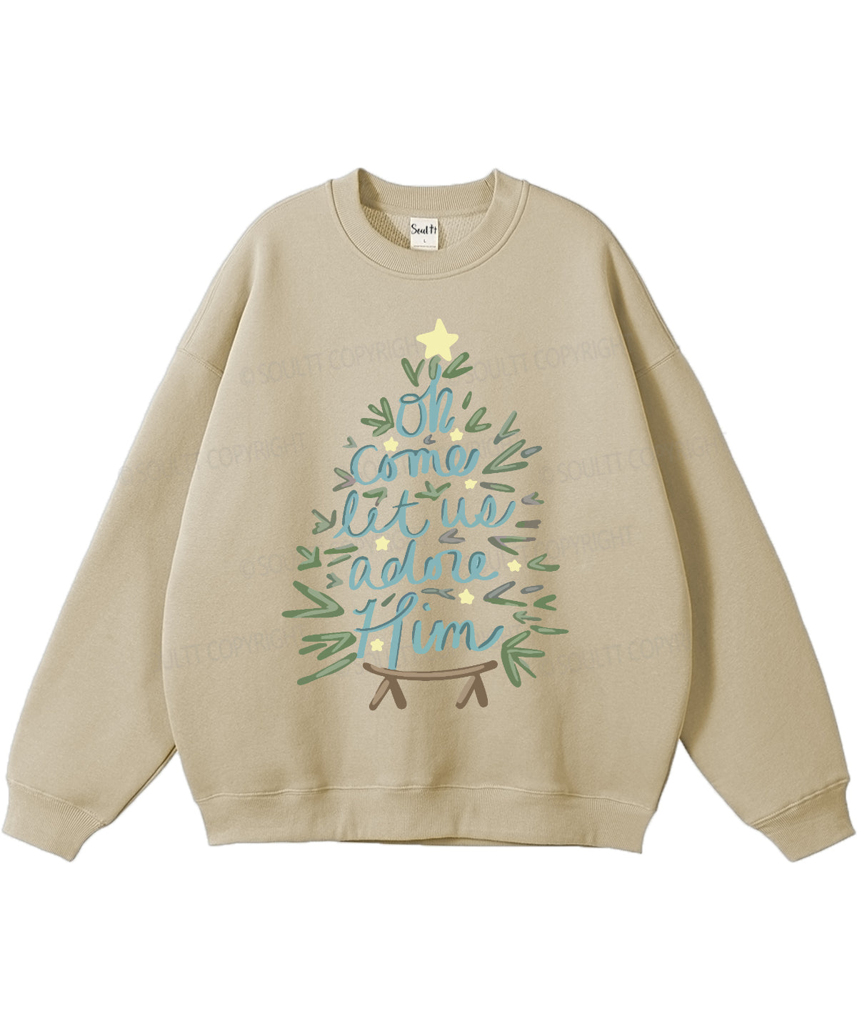 Oh Come Let Us Adore Him Cotton Christian Sweatshirt T-Shirts, Hoodie | CiraTrend.com (Image 5)