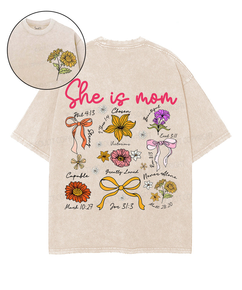 She Is Mom Double Sided Unisex Washed Christian T-shirt Style002 Hoodie, Sweatshirt | CiraTrend.com (Image 1)