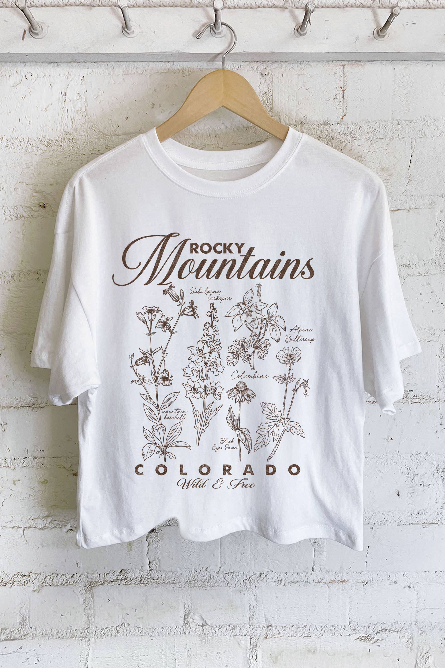 Rocky Mountains Wild Flower Graphic Long Crop Top
