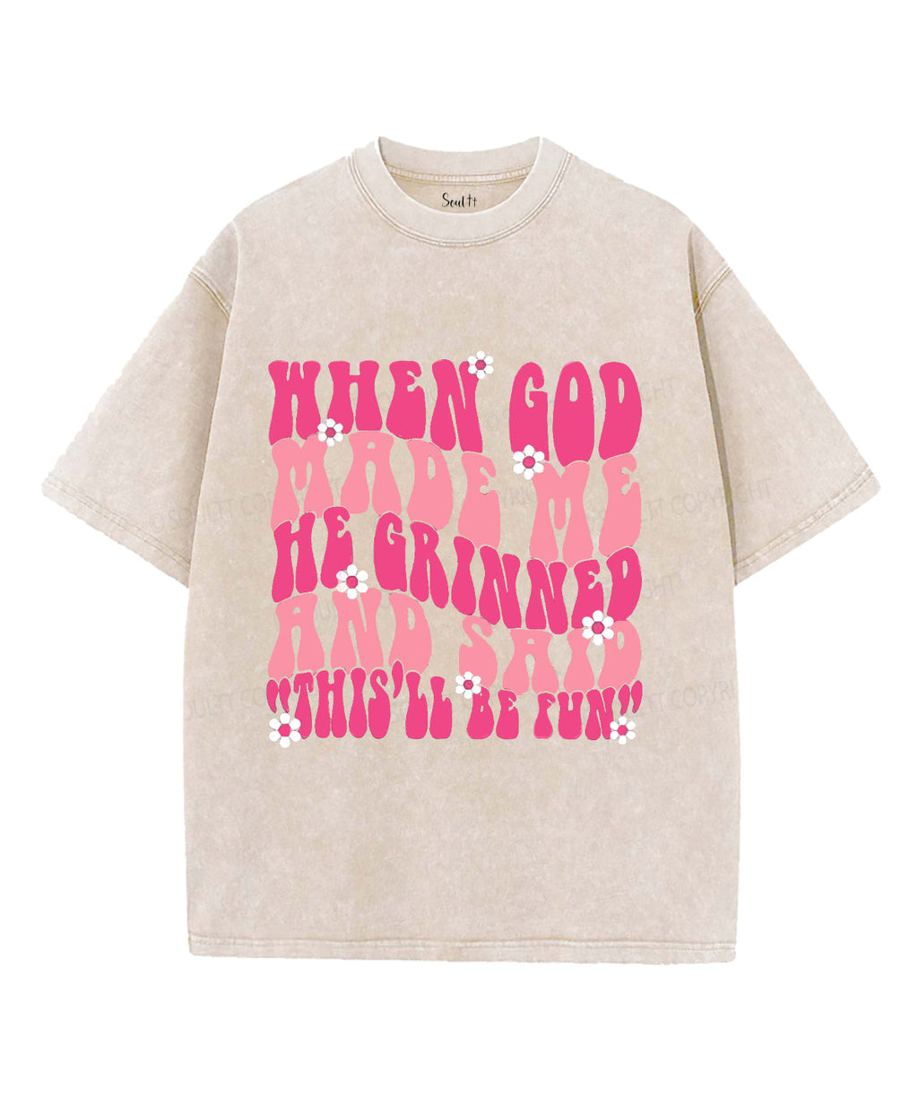 When God Made Me Unisex Washed Christian T-shirt Style001 Hoodie, Sweatshirt | CiraTrend.com (Image 2)