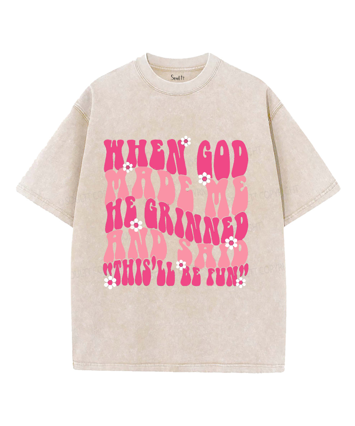When God Made Me Unisex Washed Christian T-shirt Style001 Hoodie, Sweatshirt | CiraTrend.com (Image 2)