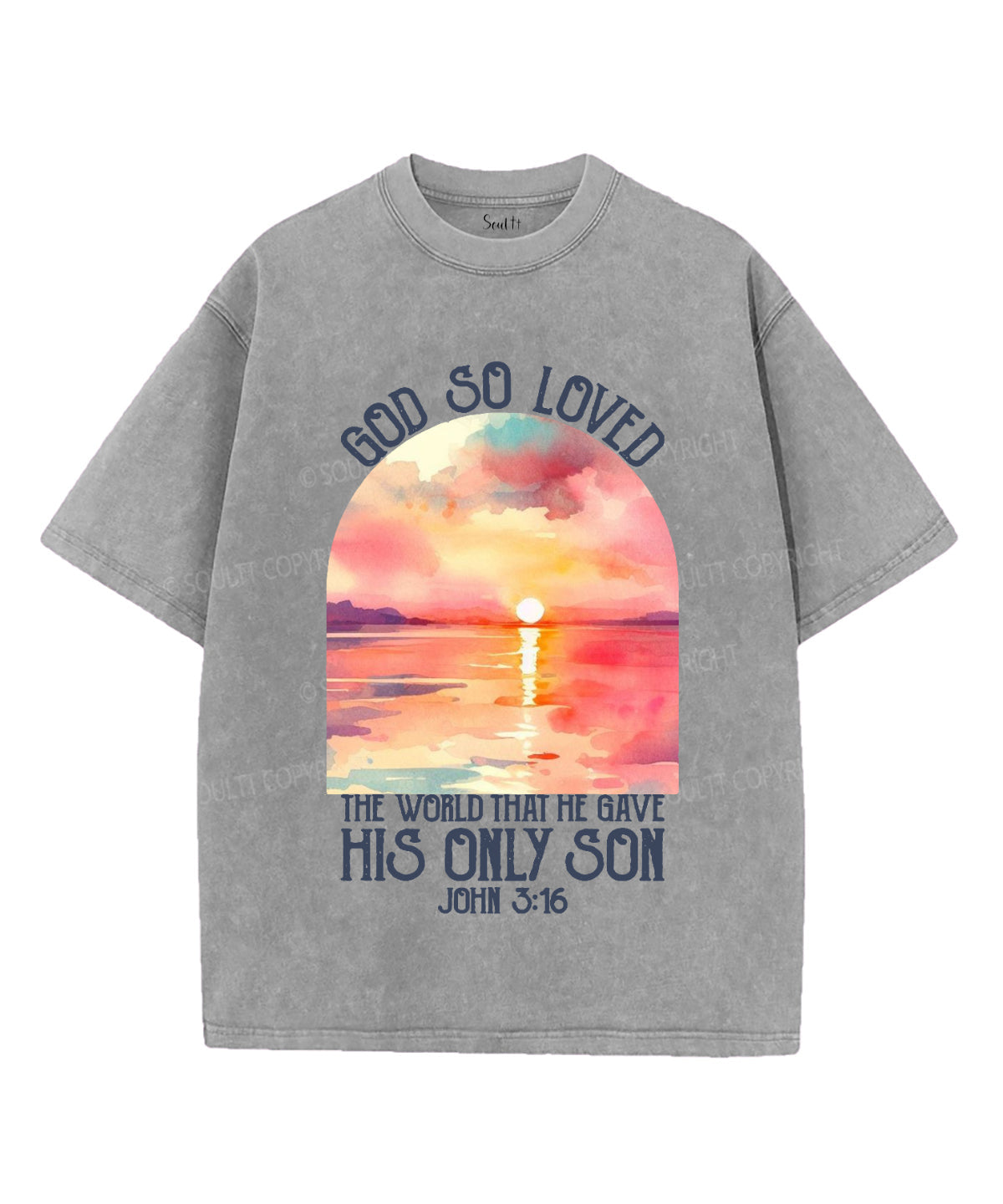 God So Loved Washed Christian Style002 T-Shirts, Hoodie, Sweatshirt
