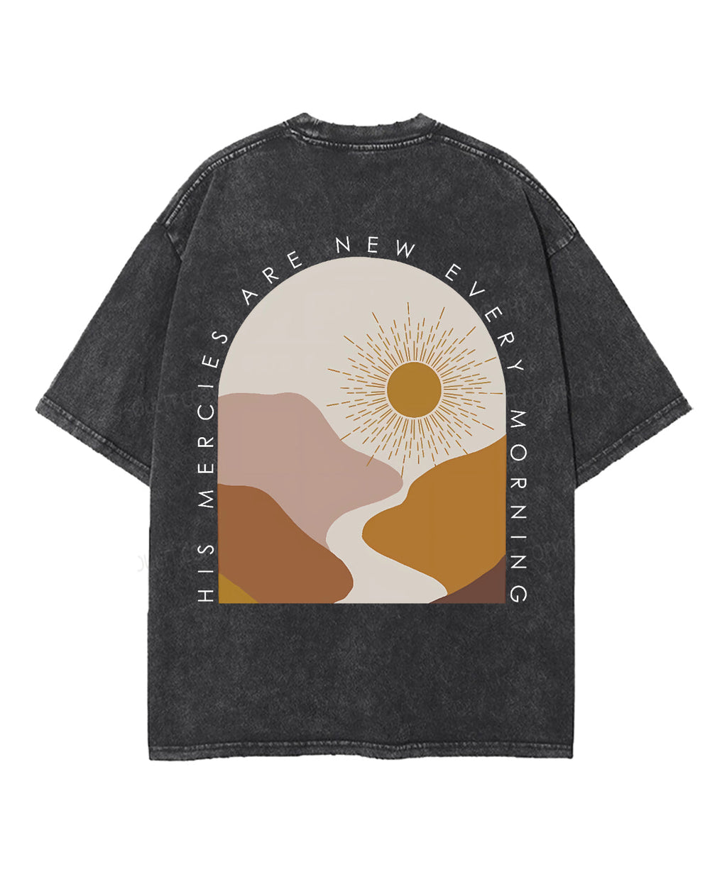 His Mercies Are New Double Sided Unisex Washed Christian T-shirt Hoodie, Sweatshirt | CiraTrend.com (Image 3)