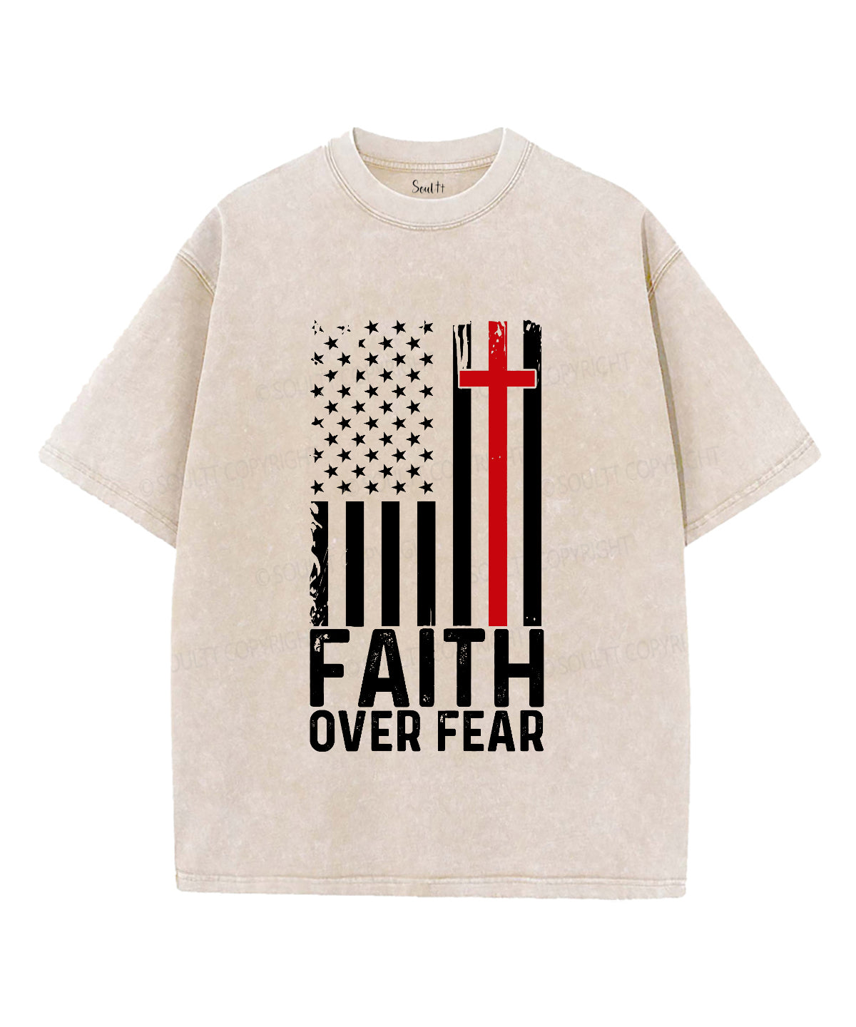 Faith Over Fear Unisex Washed Christian T-shirt Style003 Hoodie, Sweatshirt | CiraTrend.com (Image 4)