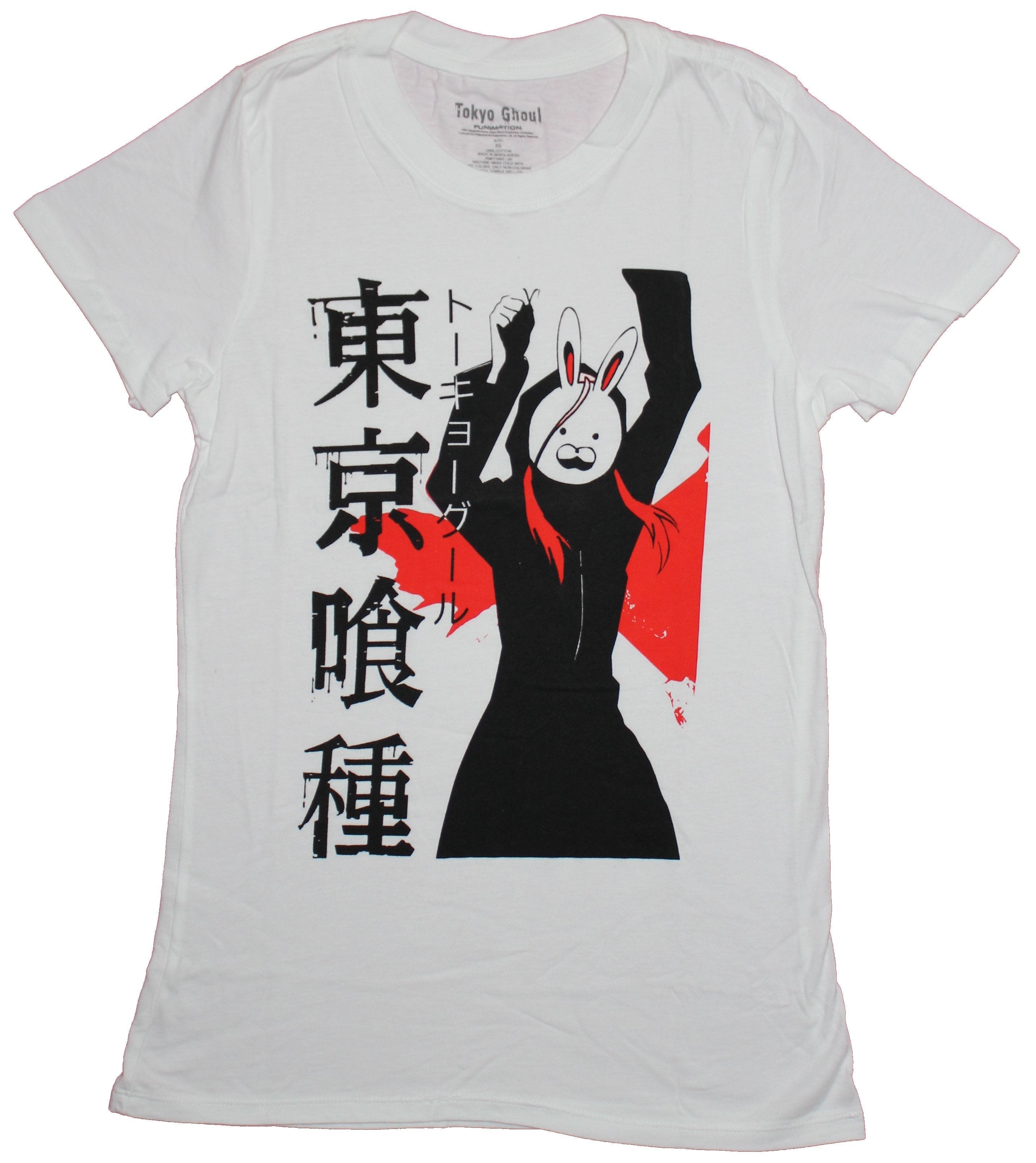 Tokyo Ghoul Girls Juniors T-Shirt - Rabbit Standing Next To Kanji Image Hoodie, Sweatshirt | CiraTrend.com