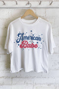 American Babe Graphic Long Crop Top