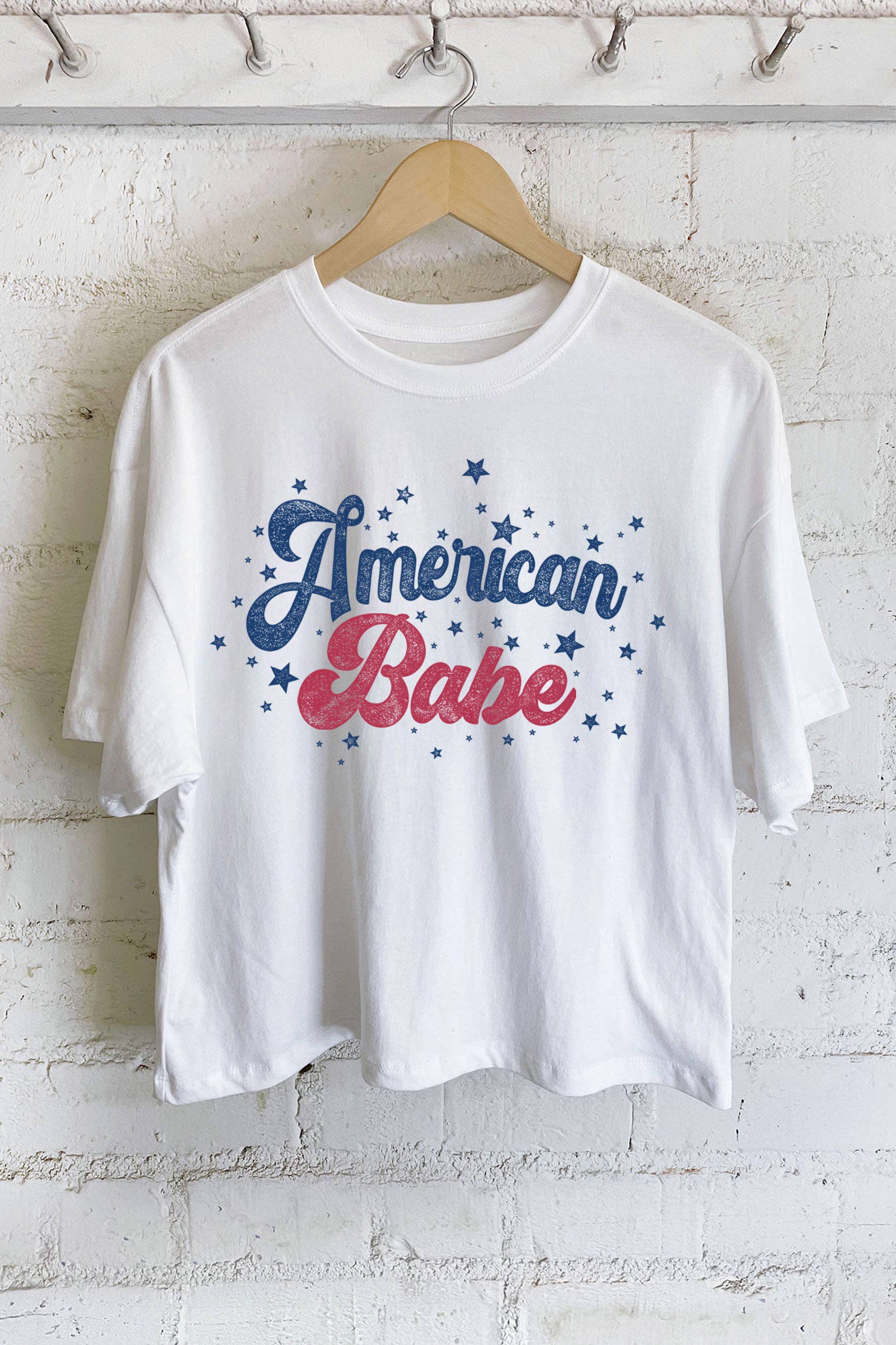 American Babe Graphic Long Crop Top