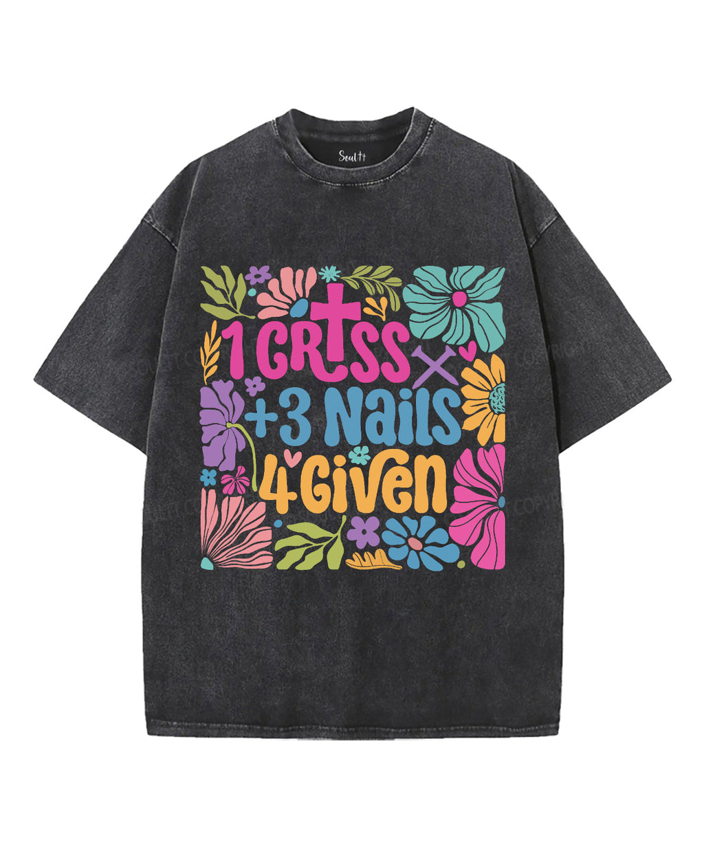 1 Cross + 3 Nails 4Given Unisex Washed Christian T-shirt Style001 Hoodie, Sweatshirt | CiraTrend.com (Image 1)