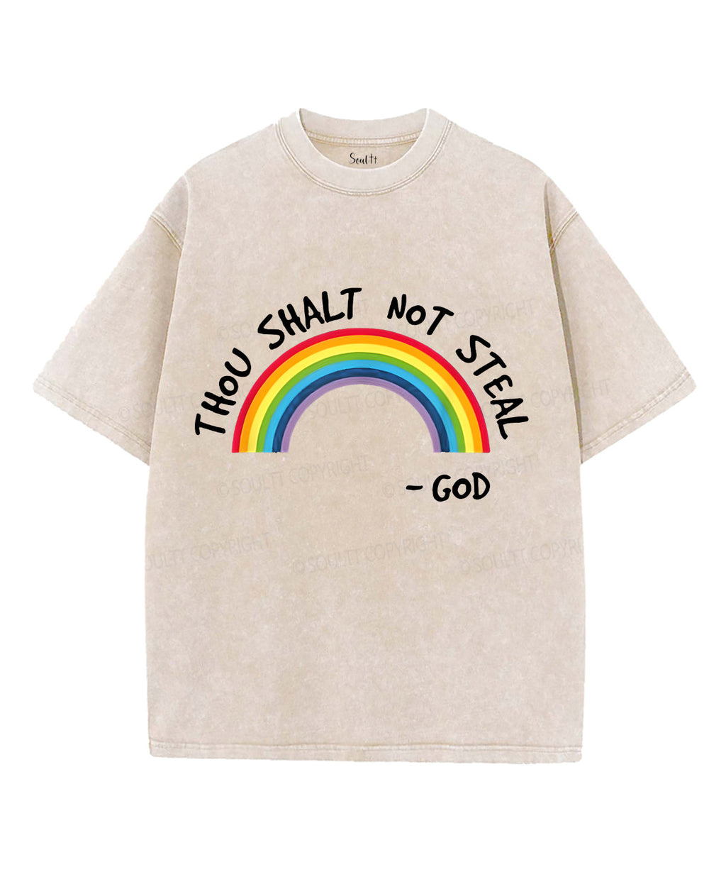 Thou Shalt Not Steal Unisex Washed Christian T-shirt Hoodie, Sweatshirt | CiraTrend.com (Image 4)