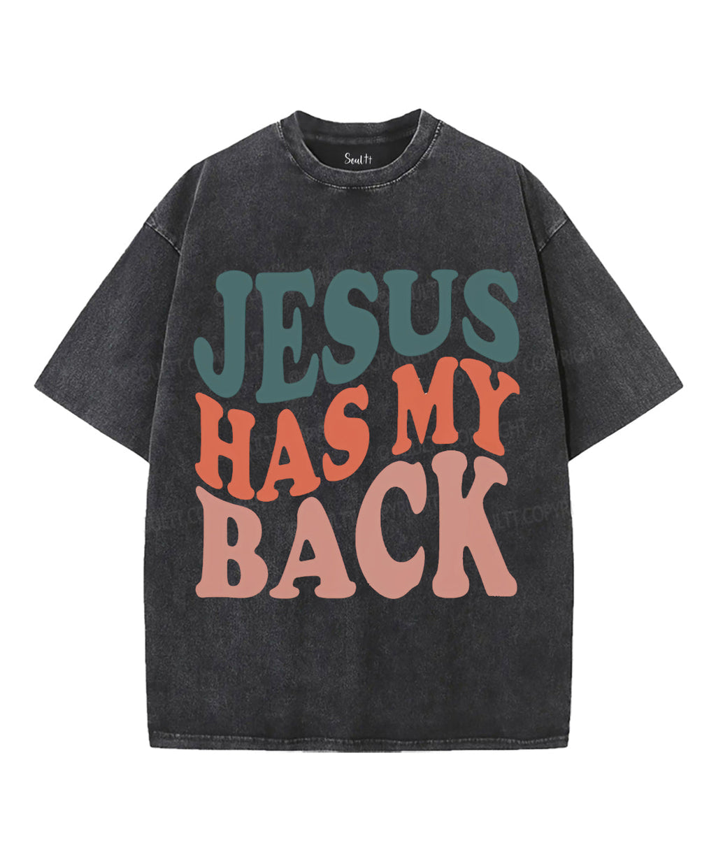 Jesus Has My Back Unisex Washed Christian T-shirt Style001 Hoodie, Sweatshirt | CiraTrend.com (Image 2)