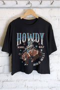 Howdy Cowboy Graphic Long Crop Top