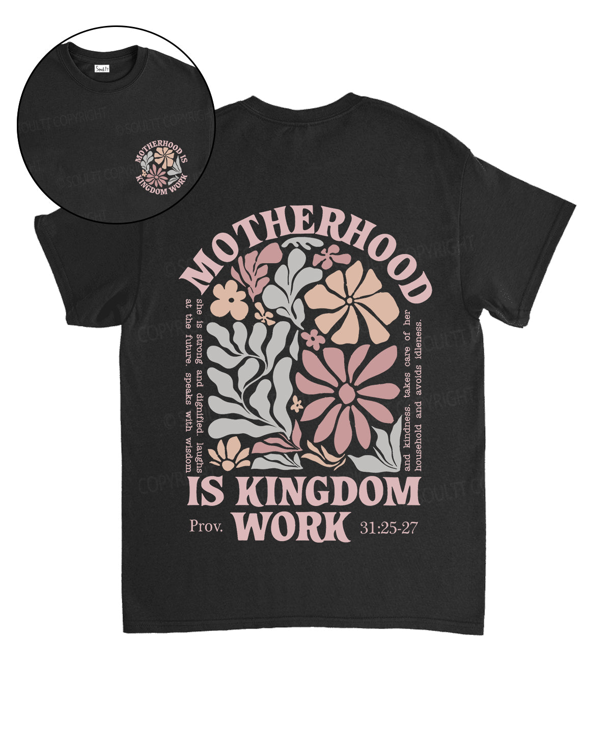 Motherhood Is Kingdom Work Double Sided Unisex Cotton Christian T-Shirt Style002 Hoodie, Sweatshirt | CiraTrend.com (Image 2)