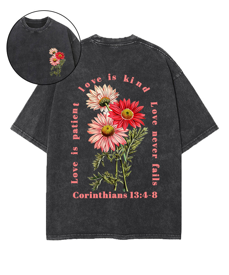 Love Is Patient Double Sided Unisex Washed Christian T-shirt Hoodie, Sweatshirt | CiraTrend.com (Image 1)